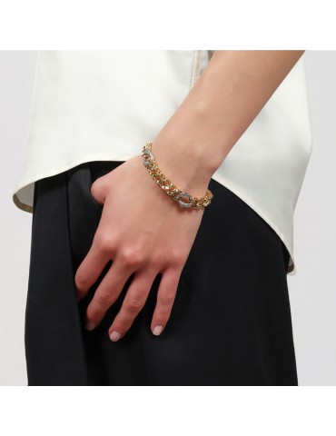 Unoaerre Bracelet - Chain - Golden - Silver Diamond Links - EXB5484GB 2