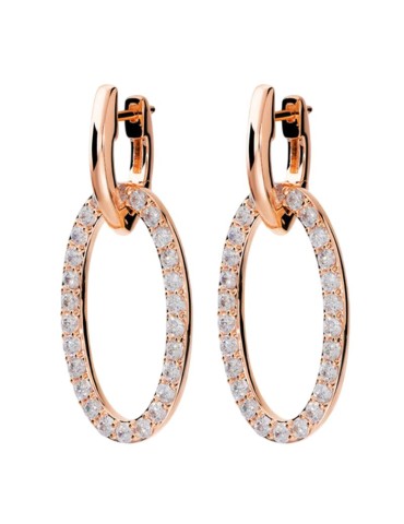 Bronzallure Earrings-Oval Pendants-Pavè of Cubic Zirconia-WSBZ02593.WR
