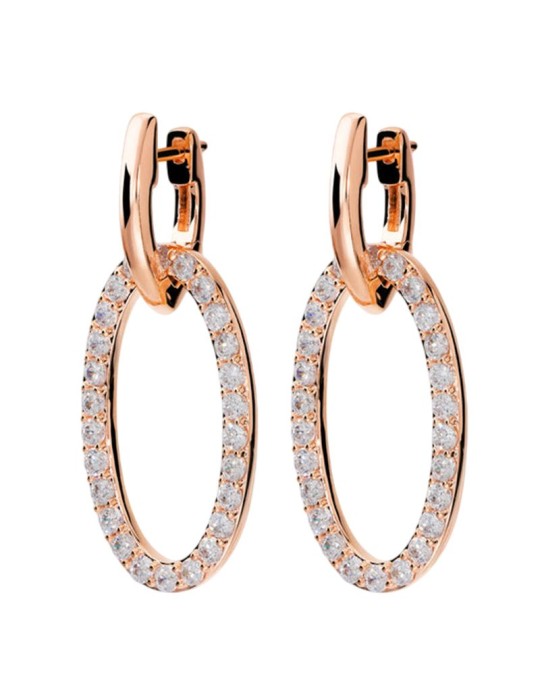 Orecchini Bronzallure-Pendenti Ovali-Pavè di Cubic Zirconia-WSBZ02593.WR
