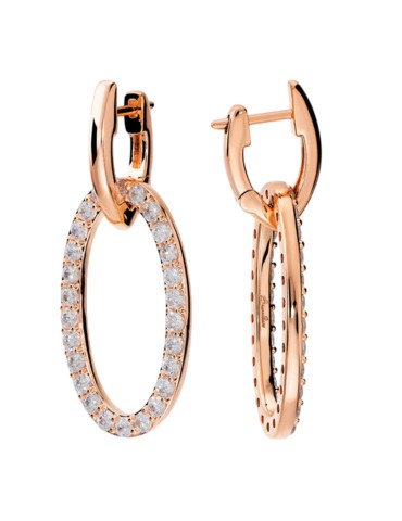 Bronzallure Earrings-Oval Pendants-Pavè of Cubic Zirconia-WSBZ02593.WR 2