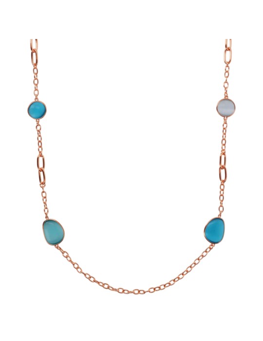 Collana Bronzallure - Lunga - Pietre Blu-Occhio di Gatto-WSBZ02616.BLU
