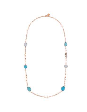 Bronzallure Necklace - Long - Blue Stones-Cat's Eye-WSBZ02616.BLU 2