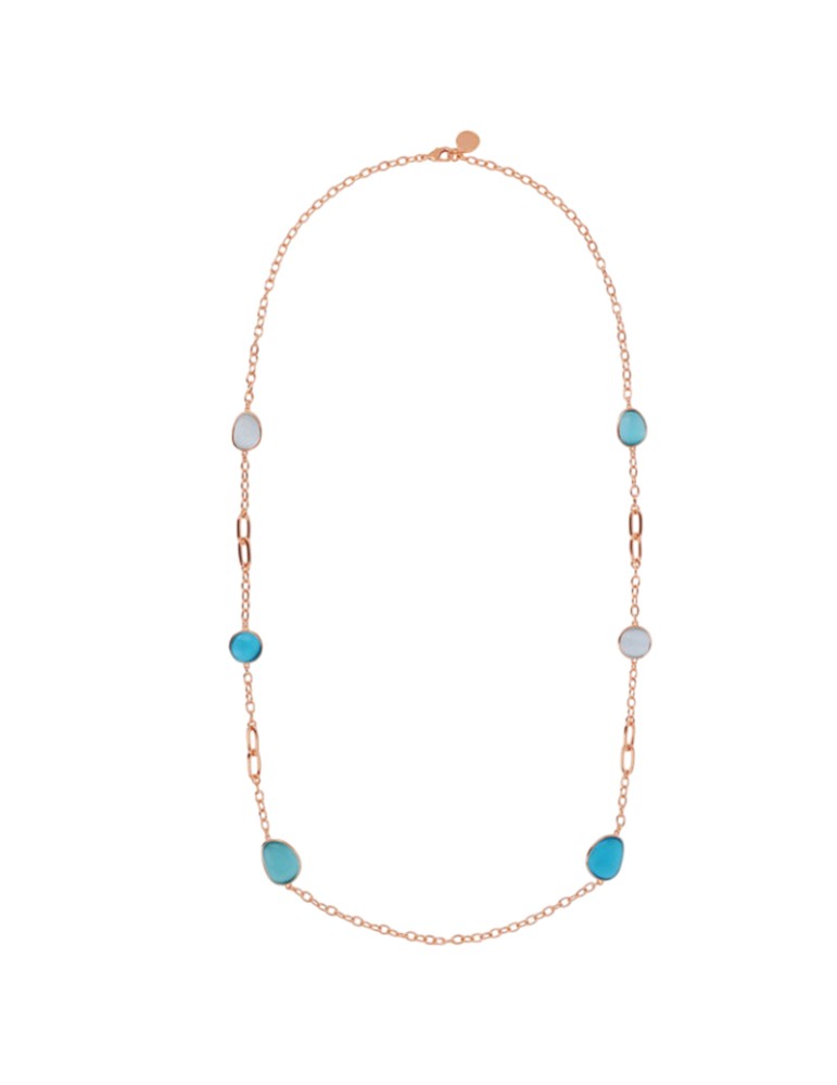Collana Bronzallure - Lunga - Pietre Blu-Occhio di Gatto-WSBZ02616.BLU