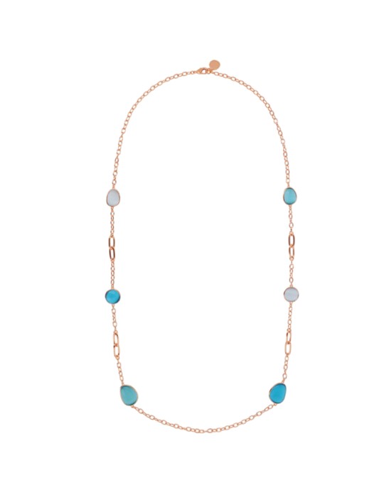 Collana Bronzallure - Lunga - Pietre Blu-Occhio di Gatto-WSBZ02616.BLU