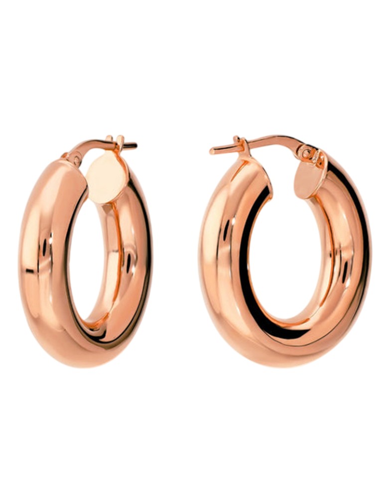 Bronzallure Earrings - Hoop - Rose Gold-Oval-Shiny-WSBZ02646.R
