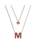 Bronzallure Necklace - Heart Pendant - Letter M - WSBZ02286.M