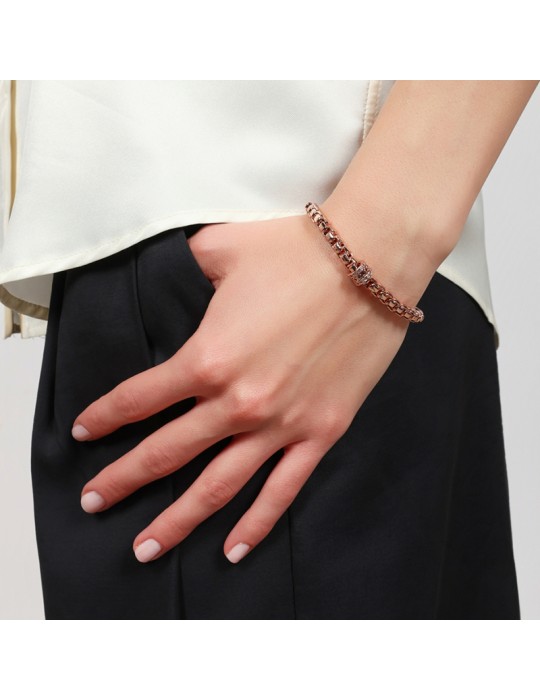 Bracciale Unoaerre - Rose Gold - Catena Veneziana - Zirconi - EXB5494R