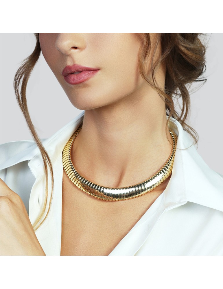 Unoaerre Necklace - Golden - Maxi Tubogas Chain - EXH5704G