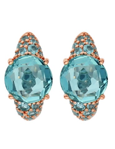 Bronzallure Earrings - Hoop - Blue Crystal-Zircons-WSBZ02610.PA