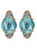 Bronzallure Earrings - Hoop - Blue Crystal-Zircons-WSBZ02610.PA
