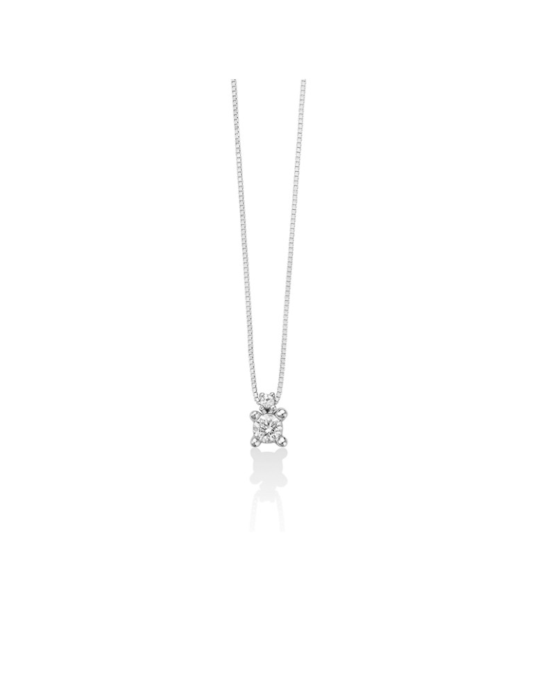 Collana Miluna - in Oro Bianco 18 carati Punto Luce con Diamanti Naturali - 0