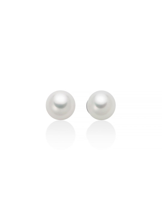 Miluna Earrings - in 18-karat White Gold with 8-8.5mm Pearls - 0