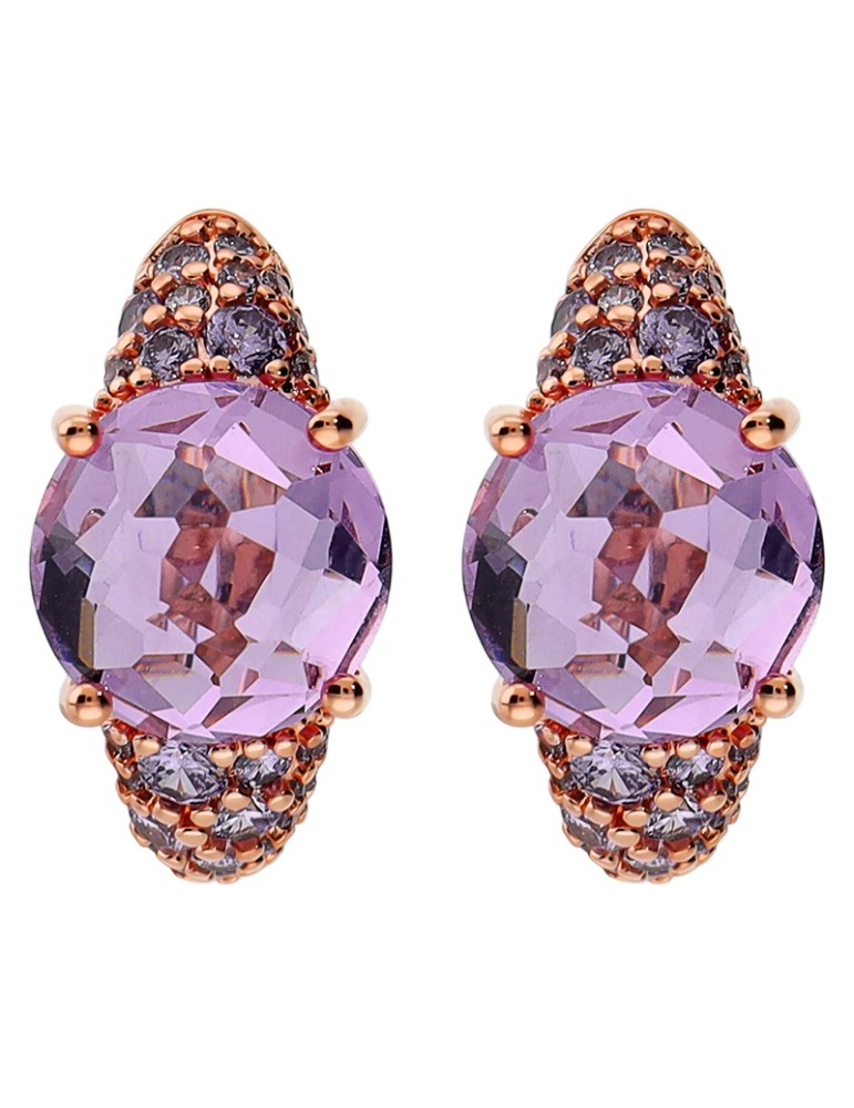 Orecchini Bronzallure - a Cerchio-Cristallo Viola-Zirconi-WSBZ02610.KU