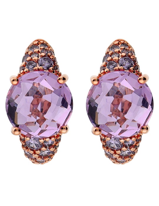 Orecchini Bronzallure - a Cerchio-Cristallo Viola-Zirconi-WSBZ02610.KU