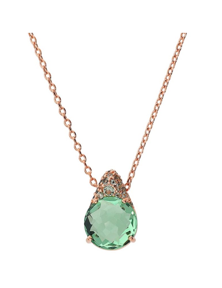 Bronzallure Necklace-Green Drop Pendant-Zircon Pavé-WSBZ02611.DE