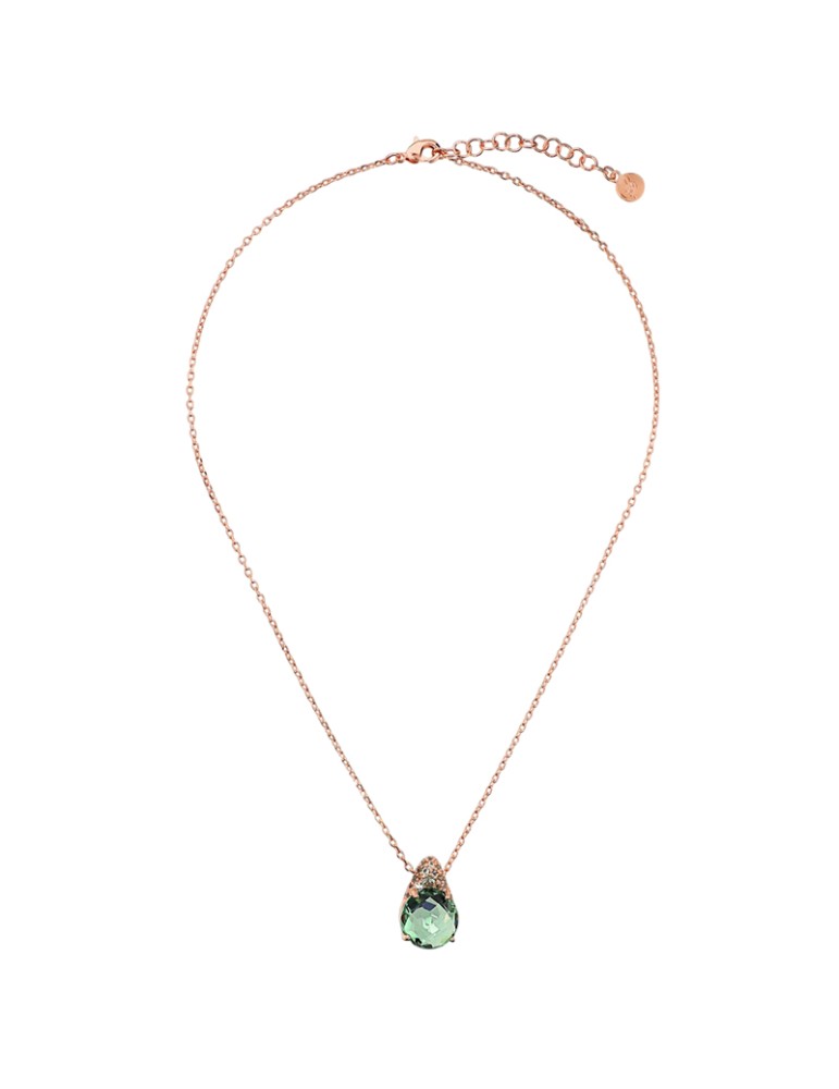 Bronzallure Necklace-Green Drop Pendant-Zircon Pavé-WSBZ02611.DE