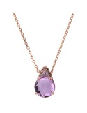 Collana Bronzallure-Ciondolo a Goccia Viola-Pavè di Zirconi-WSBZ02611.KU