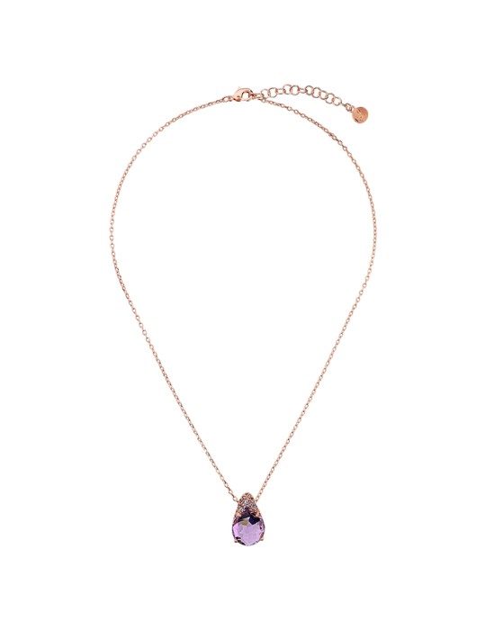Collana Bronzallure-Ciondolo a Goccia Viola-Pavè di Zirconi-WSBZ02611.KU