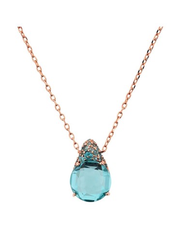 Collana Bronzallure-Ciondolo a Goccia Azzurro-Pavè di Zirconi-WSBZ02611.PA