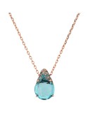 Bronzallure Necklace-Blue Drop Pendant-Zircon Pavé-WSBZ02611.PA