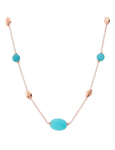 Bronzallure Necklace - Rose Gold - Blue Quartzite - WSBZ02621.TUQ