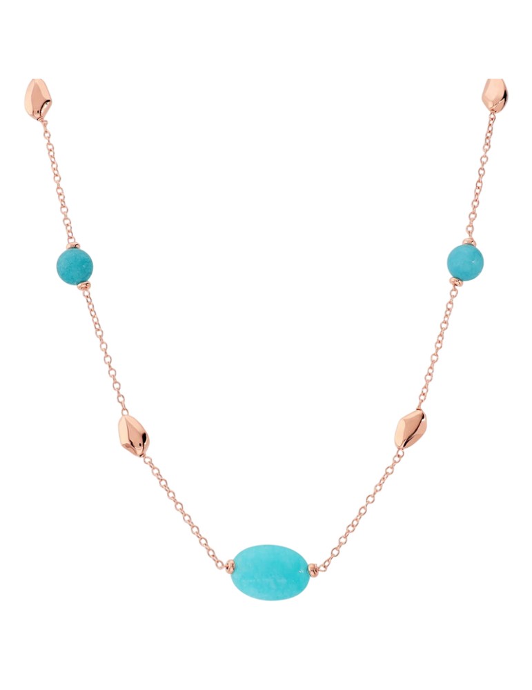 Bronzallure Necklace - Rose Gold - Blue Quartzite - WSBZ02621.TUQ