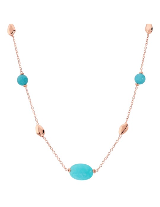 Bronzallure Necklace - Rose Gold - Blue Quartzite - WSBZ02621.TUQ