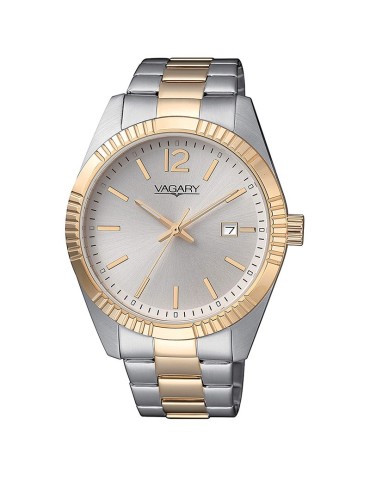 Vagary Watch - Time and Date - Bicolor Silver and Gold - 39 mm - IB9-191-91