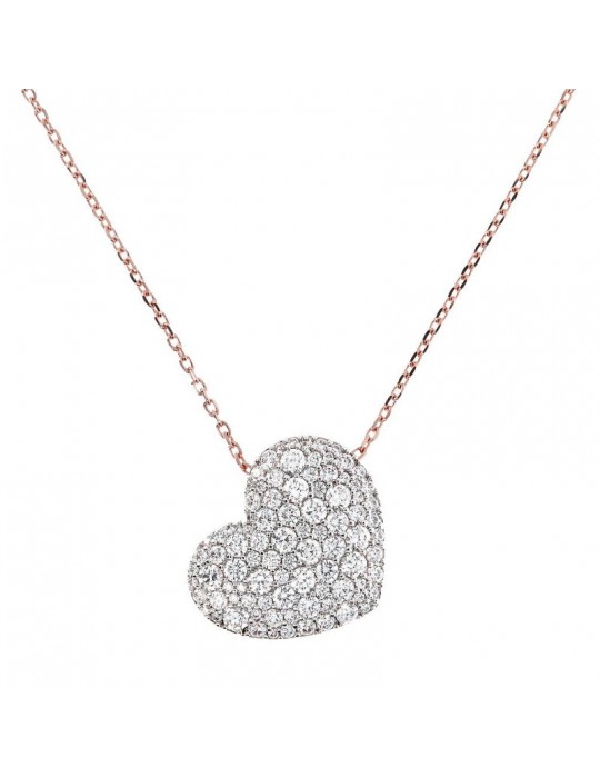 BRONZALLURE HEART PENDANT NECKLACE - 0