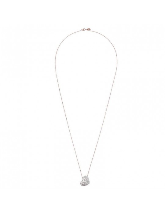 Collana Bronzallure - Altissima - Pendente Cuore Pavè Misto - WSBZ01200WR