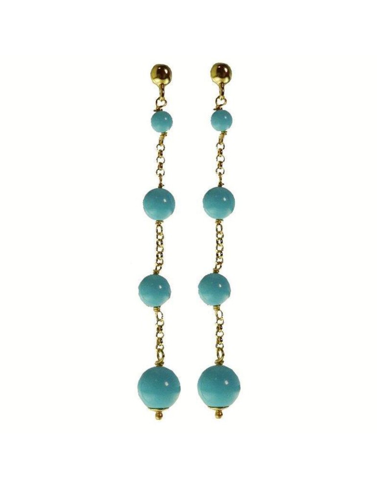 Rajola Earrings - 925% Gold Plated Silver - Turquoise Paste - 45-462-3