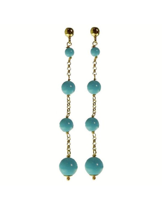 Rajola Earrings - 925% Gold Plated Silver - Turquoise Paste - 45-462-3