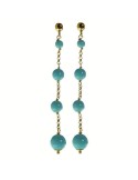 Rajola Earrings - 925% Gold Plated Silver - Turquoise Paste - 45-462-3