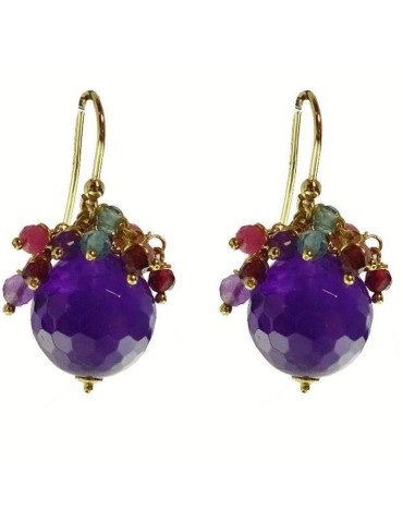 Rajola Earrings - Pamplona - 925% Gold Plated Silver - Amethyst - 45-471-9OR