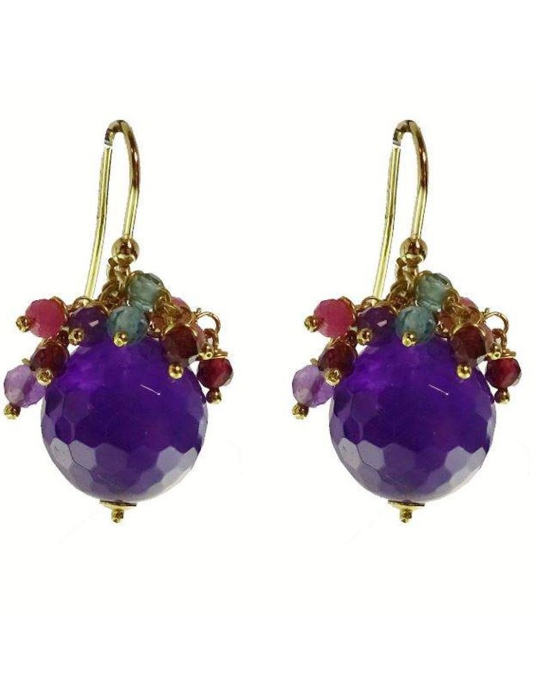 Rajola Earrings - Pamplona - 925% Gold Plated Silver - Amethyst - 45-471-9OR