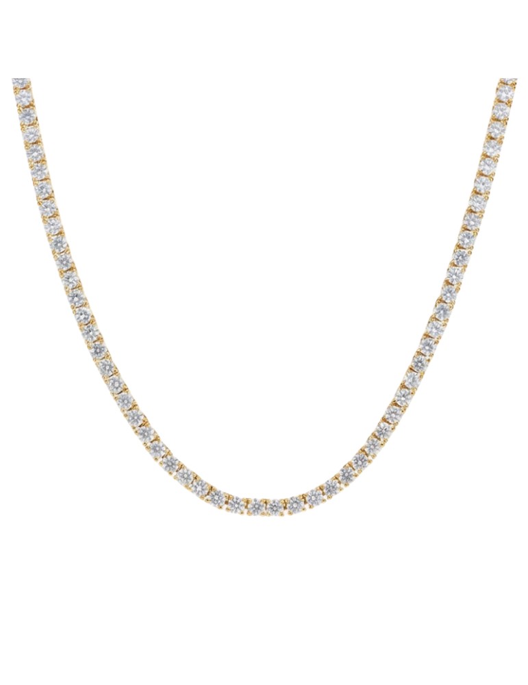 Bronzallure Necklace-Gold-Cubic Zirconia Rounds-Size M-WSBZ02486Y.WR-45