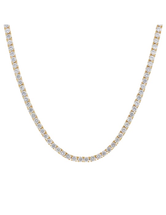 Bronzallure Necklace-Gold-Cubic Zirconia Rounds-Size M-WSBZ02486Y.WR-45