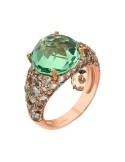 Bronzallure Ring - Rose Gold - Green Stone - Size 14-WSBZ02517.DE-14