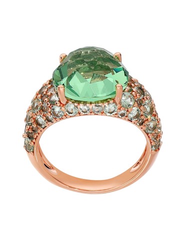Anello Bronzallure - Rose Gold -Pietra Verde-Misura 14-WSBZ02517.DE-14 2