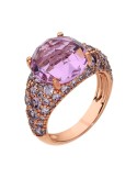 Bronzallure Ring - Purple Stone - Size 16 - WSBZ02517.KU-16