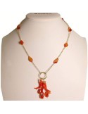 Collana Rajola - Mazara - Dorata - Corallo Arancio - Corniola-45-483-3