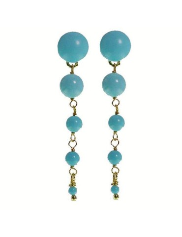 Rajola Earrings - Cozumel - Pendants - Golden - Turquoise Paste - 45-486-5P