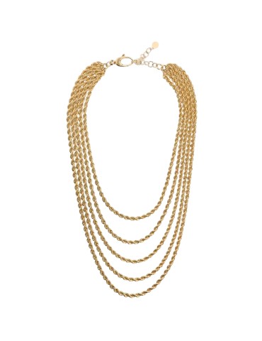 Collana Etrusca - Multifilo - Dorata - Maglie Intrecciate-WSET00939.YG 2