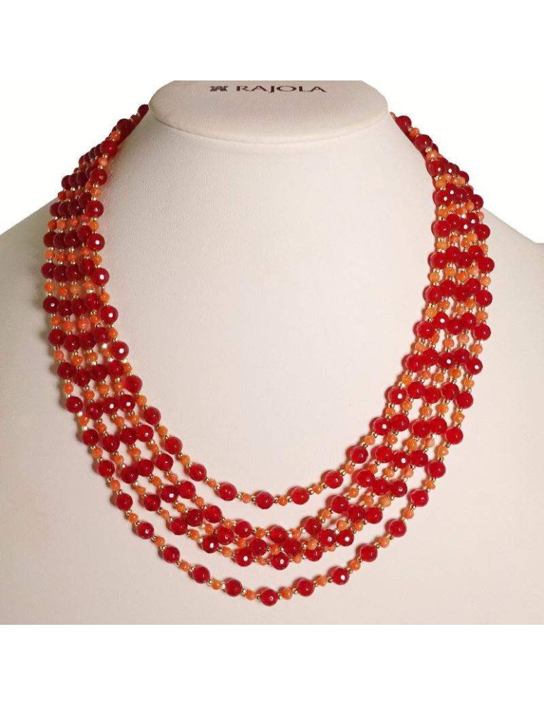 Rajola-Cecilia-Multistrand-Carnelian-Sciacca Coral Necklace-54-399-48