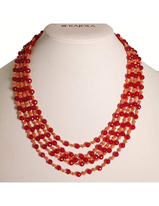 Rajola-Cecilia-Multistrand-Carnelian-Sciacca Coral Necklace-54-399-48