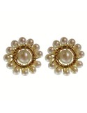 Rajola Earrings - Venice - Flower Shape - White Pearls-45-487-1