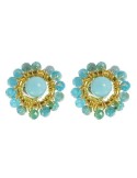 Orecchini Rajola - Forma di Fiore - Pasta Turchese - Apatite -45-487-5