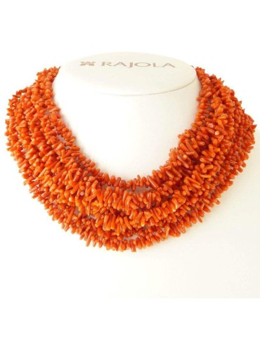 Collana Rajola - Mundial - Multifilo - Corallo di Sciacca - 54-159-11