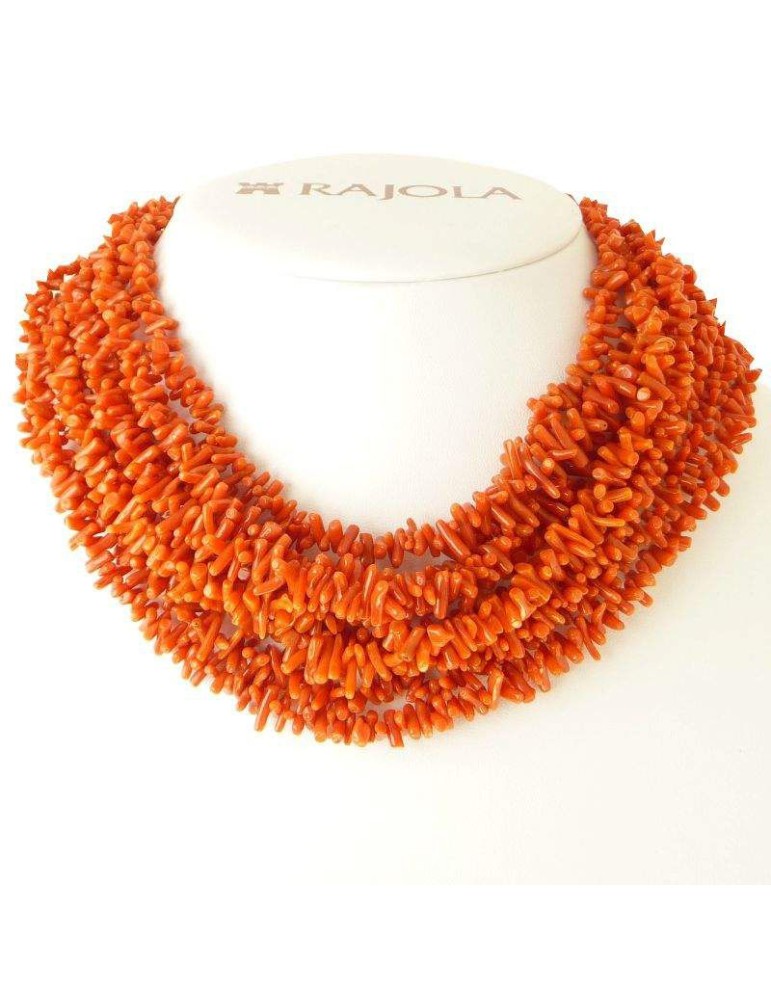 Collana Rajola - Mundial - Multifilo - Corallo di Sciacca - 54-159-11