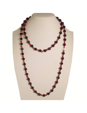 Collana Rajola - Lunga - Corallo Rosso - Spinello Nero - 54-285-42L